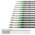 Set of brushes 4, Synthetic, 3pc., Flat №10, Round №0,6, Long Handle, ROSA Studio