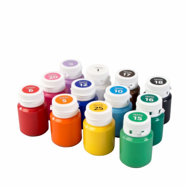 Set of acrylic paints for textile CAT 18col. 20ml ROSA TALENT