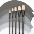 Synthetic Oval Brush, TERRA 1608FR, №1, Long Handle, ROSA