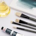 Synthetic Oval Brush, TERRA 1608FR, №1, Long Handle, ROSA