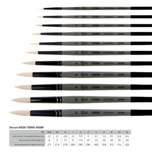 Synthetic Oval Brush, TERRA 1608FR, №1, Long Handle, ROSA