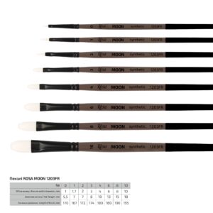 Synthetic Liner Brush, MOON 1203RL, Short Handle, ROSA