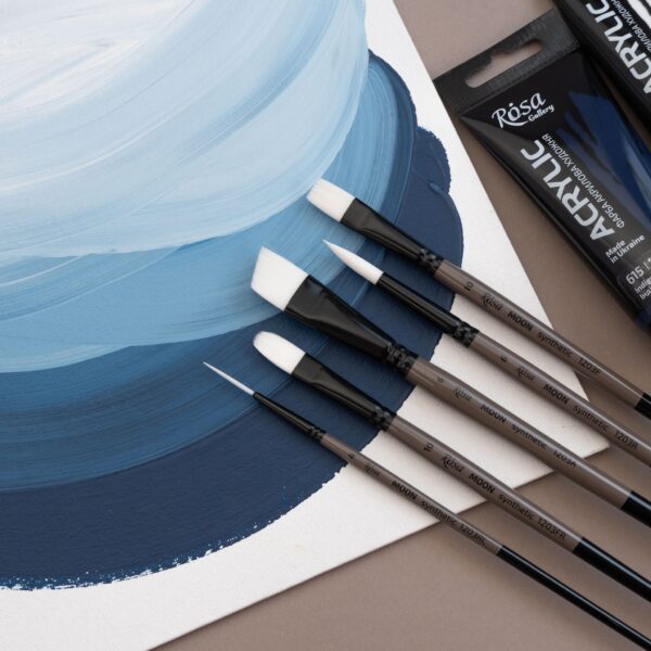 Synthetic Liner Brush, MOON 1203RL, Short Handle, ROSA