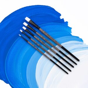 Synthetic Flat Brush, MOON 1203F, Short Handle, ROSA