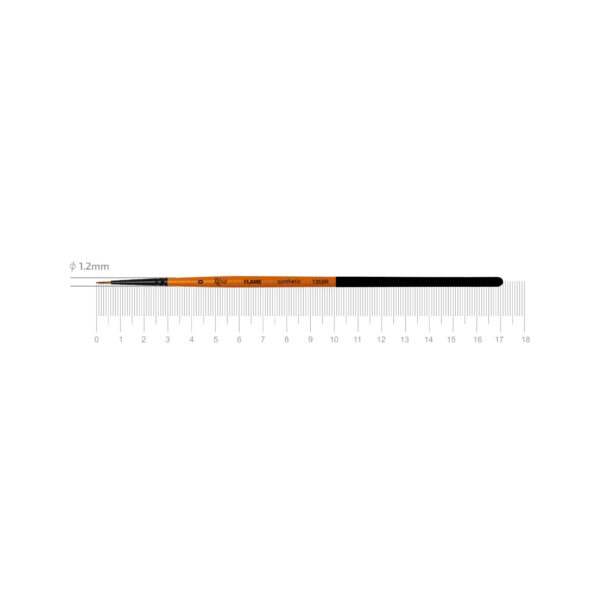 Synthetic Flat Brush, FLAME 1368F, Short Handle, ROSA
