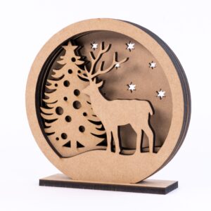3D composition "Winter", MDF, 15x15 cm, ROSA Talent