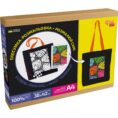 Set, ecobag-coloring, black, „Tropical Leaves“, cotton 240 gsm, 38x42 cm, ROSA Talent