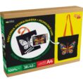Set, ecobag-coloring, black, „Magic Butterfly“, cotton 240 gsm, 38x42 cm, ROSA Talent