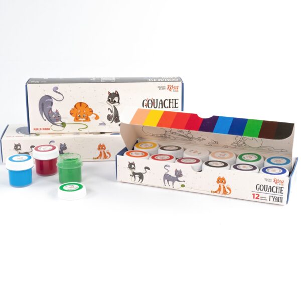 Sets of gouache paints Cats ROSA Kids