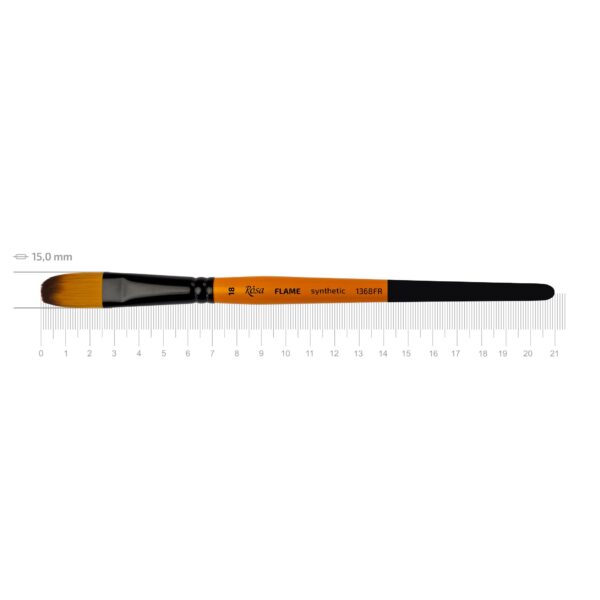 Synthetic Fan Brush, FLAME 1368FN, Short Handle, ROSA