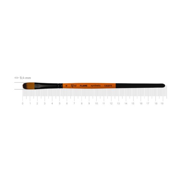 Synthetic Fan Brush, FLAME 1368FN, Short Handle, ROSA