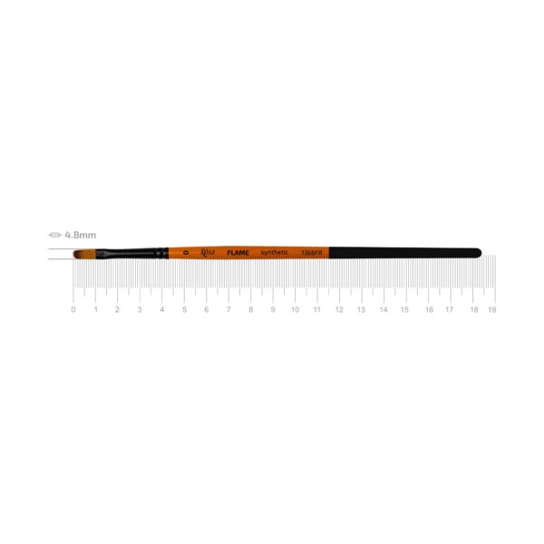 Synthetic Fan Brush, FLAME 1368FN, Short Handle, ROSA