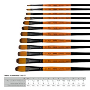 Synthetic Fan Brush, FLAME 1368FN, Short Handle, ROSA