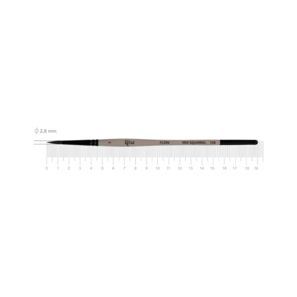 Squirrel mix Round Brush, FLOW 138, Short Handle, ROSA