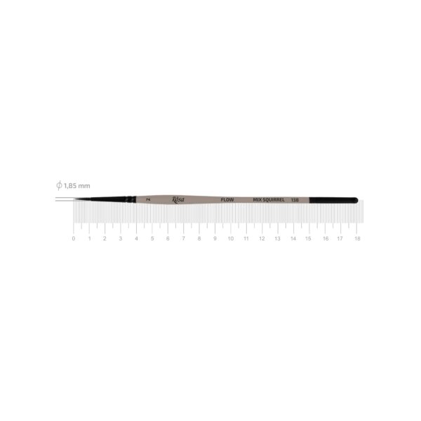 Squirrel mix Round Brush, FLOW 138, Short Handle, ROSA