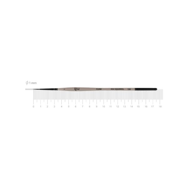 Squirrel mix Round Brush, FLOW 138, Short Handle, ROSA