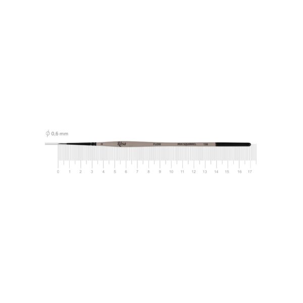 Squirrel mix Round Brush, FLOW 138, Short Handle, ROSA