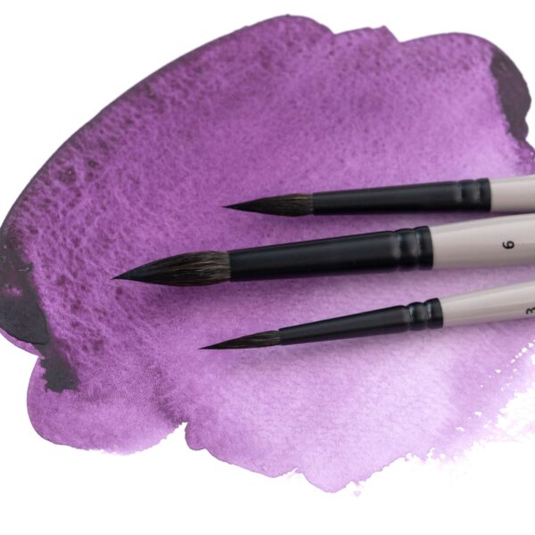 Squirrel mix Round Brush, FLOW 138, Short Handle, ROSA