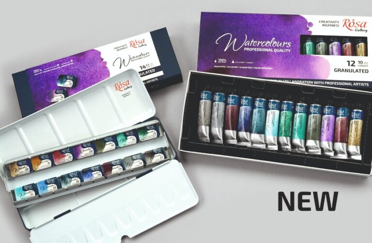 New GRANULATED watercolour sets by ROSA Gallery available