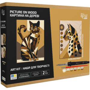 Set for woodburning and painting „Cats 2“ ROSA Start