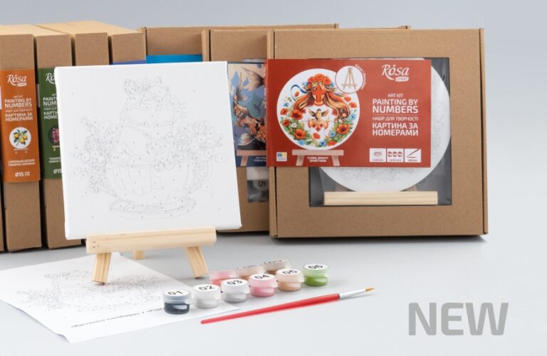 Painting kits by numbers with an easel ROSA Start